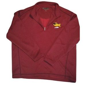 Pebble Beach Performance Golf Jacket Men Sz L 1/4 Zip Mock Neck Maroon Pullover